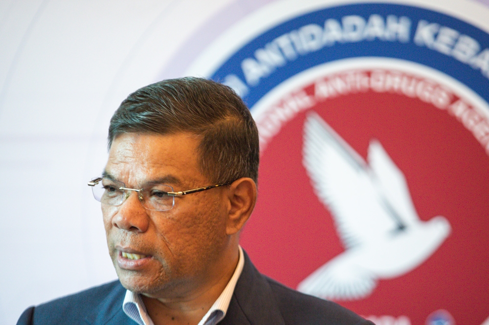 Home minister, Datuk Seri Saifuddin Nasution speaks to the press during a visit to the National Anti-Drugs Agency (AADK) in Kajang on January 05,2023. — Picture by Miera Zulyana