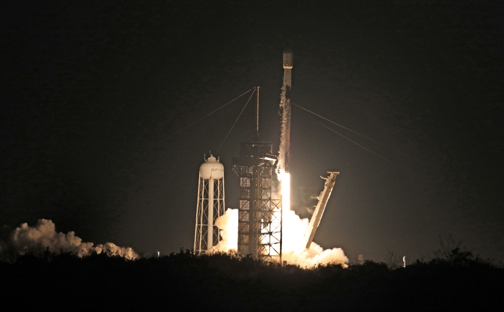 Intuitive Machines’ Athena, blasting off in a SpaceX Falcon 9 rocket from NASA’s Kennedy Space Center in Florida.– Pic by AFP