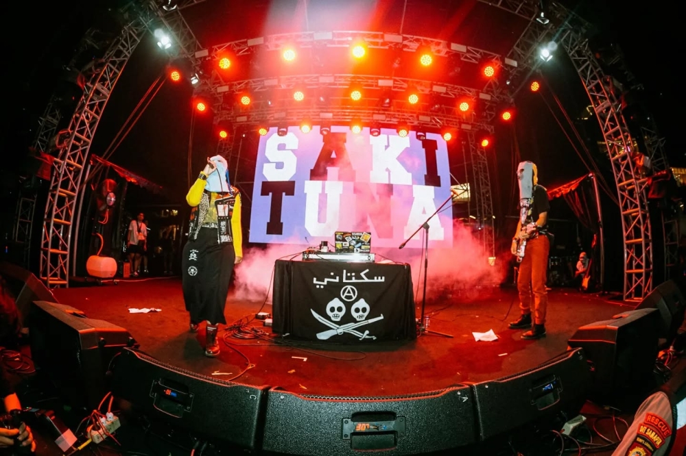 Electro-punk band Sukatani is made up of vocalist Twister Angel (left) and guitarist Alectroguy. -- Picture from Instagram/Sukatani