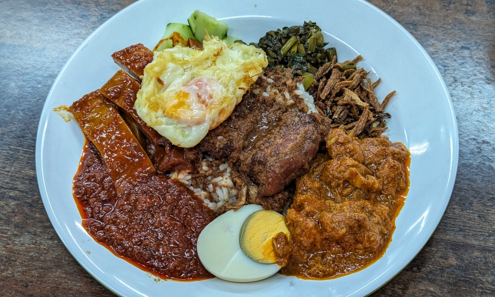 Taste Legendary Nasi Lemak serves up a great plate of 'nasi lemak', with Hakka ‘zha yuk’ at the centre of their legacy. — Picture by Ethan Lau