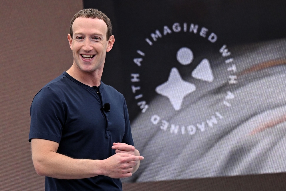 Meta founder and CEO Mark Zuckerberg speaks during Meta Connect event at Meta headquarters in Menlo Park, California on September 27, 2023. — AFP pic