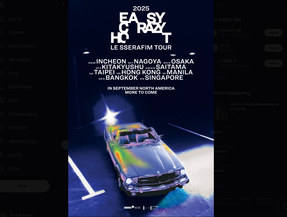 The first stop of the Le Sserafim tour is Incheon. — Picture via social media