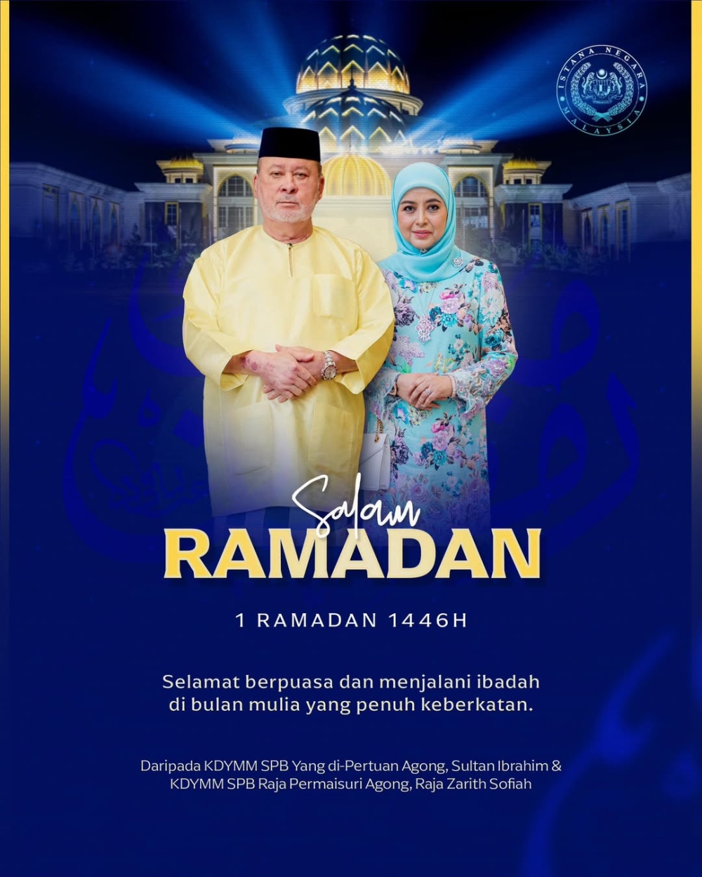 Their Majesties also called on Muslims to seize the opportunity during the blessed month to strengthen bonds and extend assistance to those in need. — Picture via Facebook/Sultan Ibrahim Sultan Iskandar