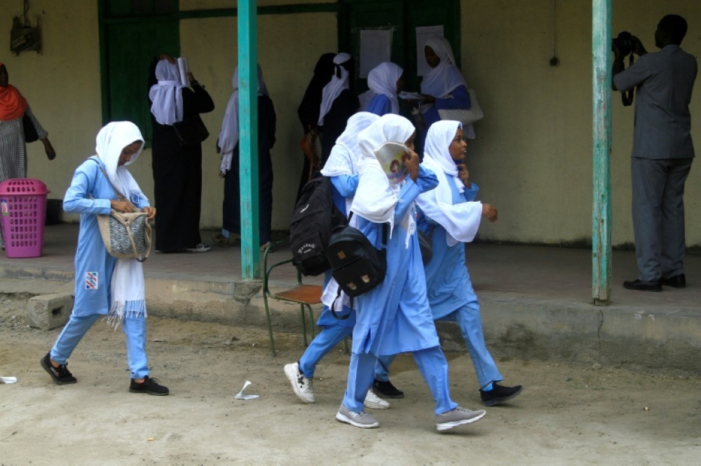 Students arrive for exams in Port Sudan on December 28, 2024. — AFP pic