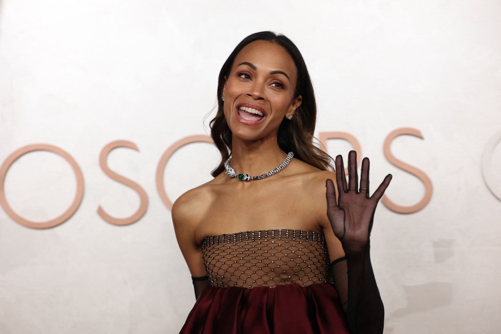 Zoe Saldana poses during the Oscars arrivals at the 97th Academy Awards in Hollywood, Los Angeles, California, US, March 2, 2025. — Reuters pic