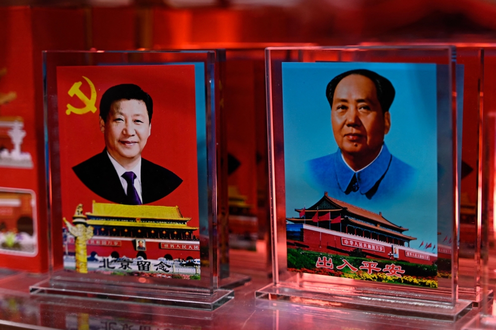 Time moves on, leaders change, but the core issues of labour, housing, birthrate, and health still resonate in China today under the helm of President Xi Jinping (left), 49 years after the death of Mao Zedong (right). — AFP pic 