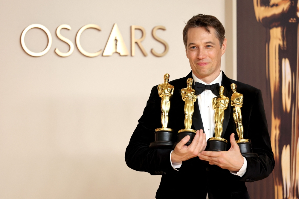 Sean Baker, winner of the Best Picture, Best Directing, Best Film Editing, and Best Original Screenplay for ‘Anora’. — AFP pic