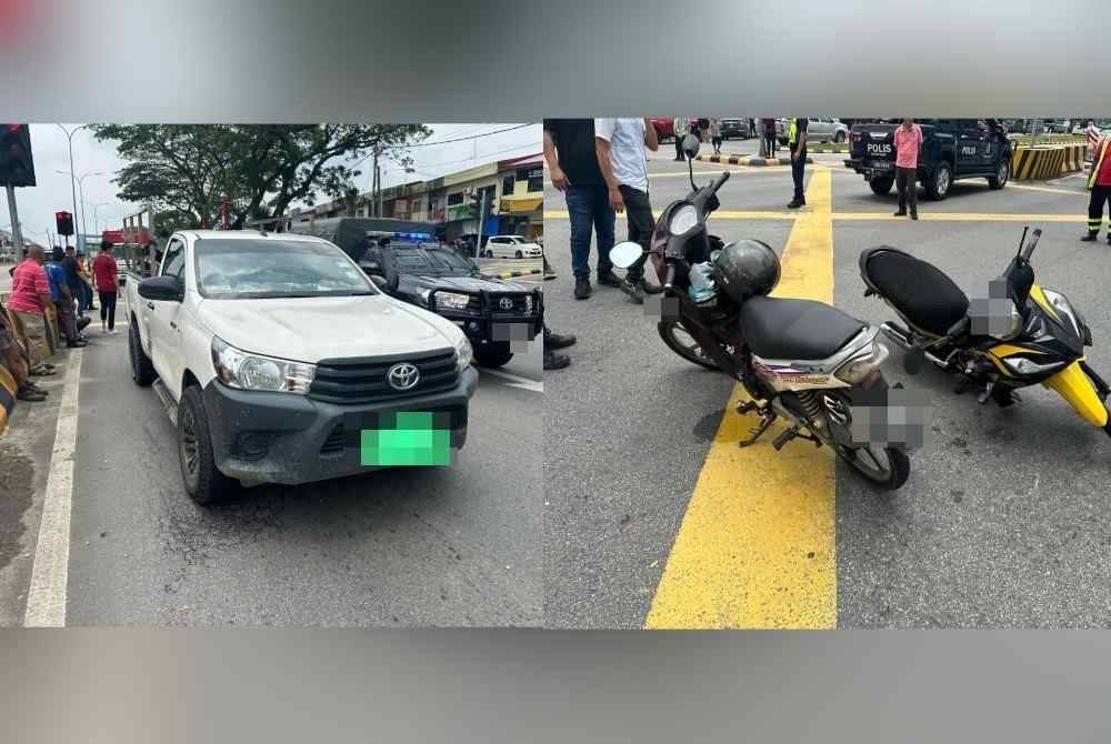 Preliminary investigations revealed that the accident involved a four-wheel drive vehicle and two motorcycles. — Picture via Facebook/IPD Kulai