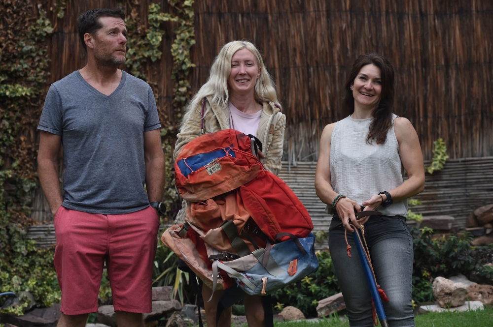 Azul Vieiro (centre), 44, daughter of the late legendary mountaineer Guillermo Vieiro, poses for a picture with climbers Juan Schiappa (left) and Gabriela Cavallaro — who participated in the expedition to rescue the backpack — her father’s rucksack and pickaxe, in Mendoza, Argentina, on February 28, 2025. After four decades trapped in the ice of the Tupungato volcano, the backpack left behind by the legendary climber when he died on an expedition in 1985 was rescued by his daughters, in an emotional journey that turned the history of South American mountaineering on its head. — AFP pic