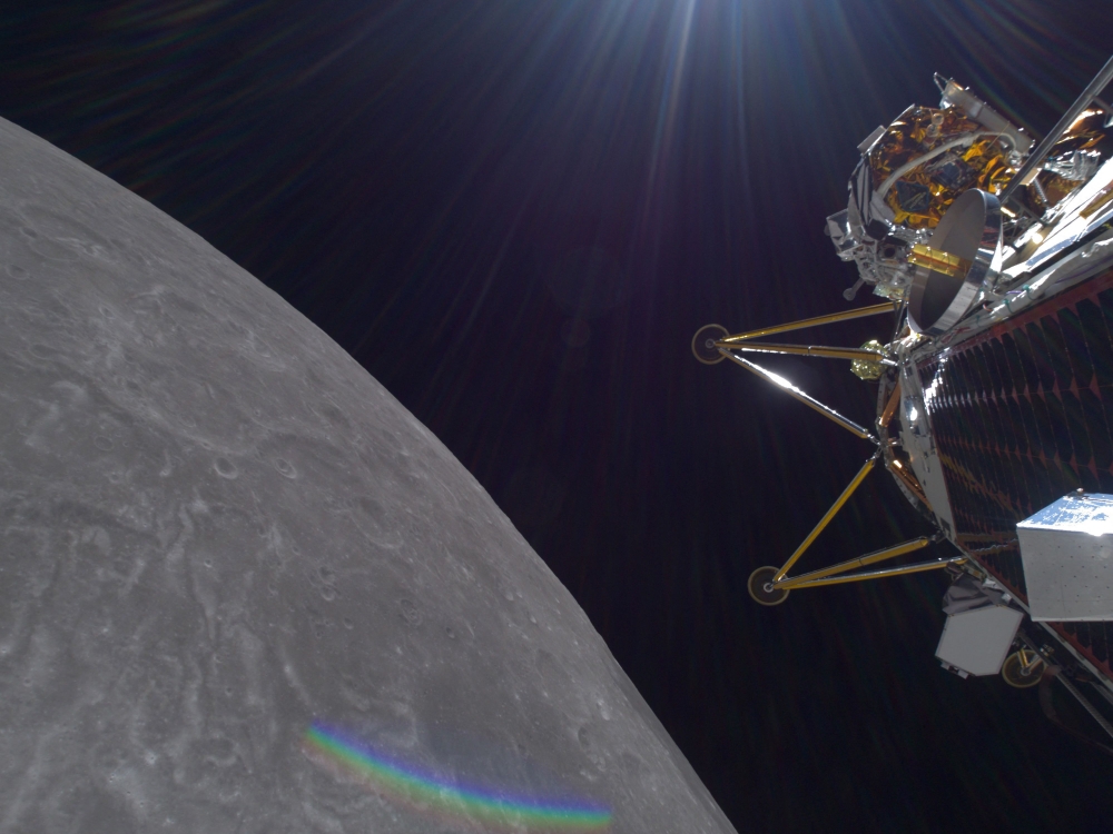 This March 3, 2025, image courtesy of Intuitive Machines, LLC shows the company's IM-2 mission Nova-C class lunar lander, Athena, in circular orbit around the Moon. — Intuitive Machines, LLC handout/AFP pic