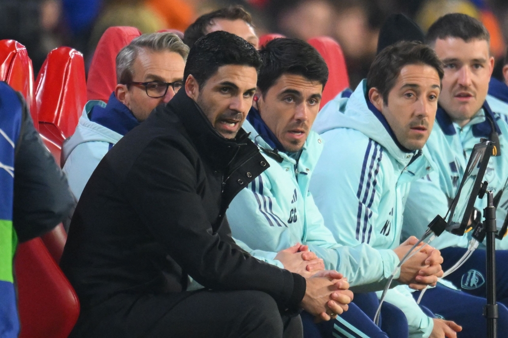 Mikel Arteta said this week’s 7-1 hammering of PSV Eindhoven in the Champions League had given the club a huge lift but urged caution ahead of Sunday’s trip to misfiring Manchester United. — AFP pic