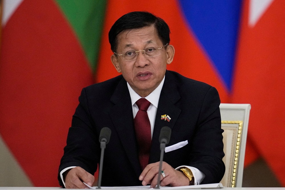 Myanmar's military chief Senior General Min Aung Hlaing attends a press conference following talks with Russia's President Vladimir Putin in Moscow, Russia, March 4, 2025. — Pavel Bednyakov/Pool pic via Reuters  