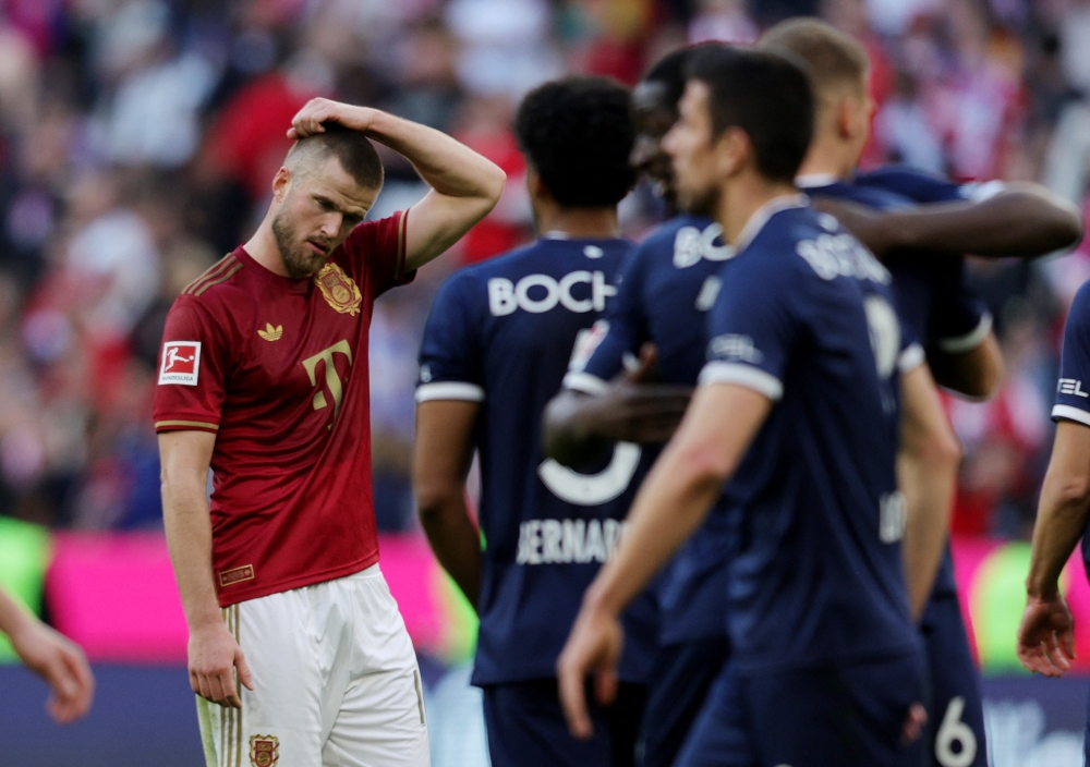Bayern Munich’s Eric Dier looks dejected after the match against VfL Bochum at Allianz Arena, Munich, March 8, 2025. — Reuters pic 
