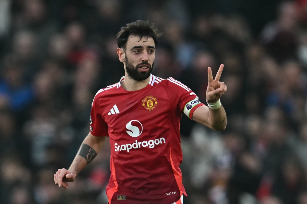 Bruno Fernandes has faced criticism for his leadership in recent weeks, with former United skipper Roy Keane labelling him an 'imposter'. — AFP pic