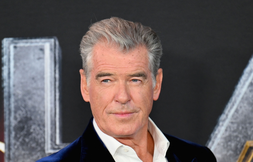 Irish Actor Pierce Brosnan arrives for the premiere of 