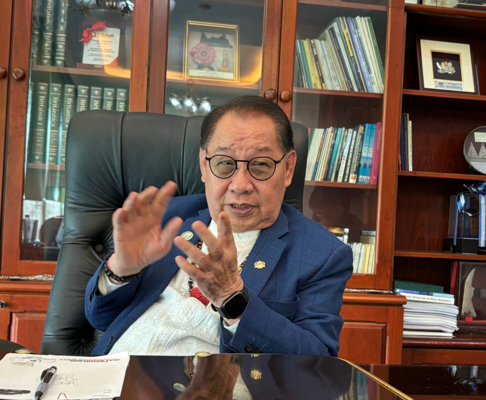 Parti Solidariti Tanah Airku (STAR) president Datuk Jeffrey Kitingan speaks to Malay Mail in Kota Kinabalu March 11, 2025. — Picture by Julia Chan