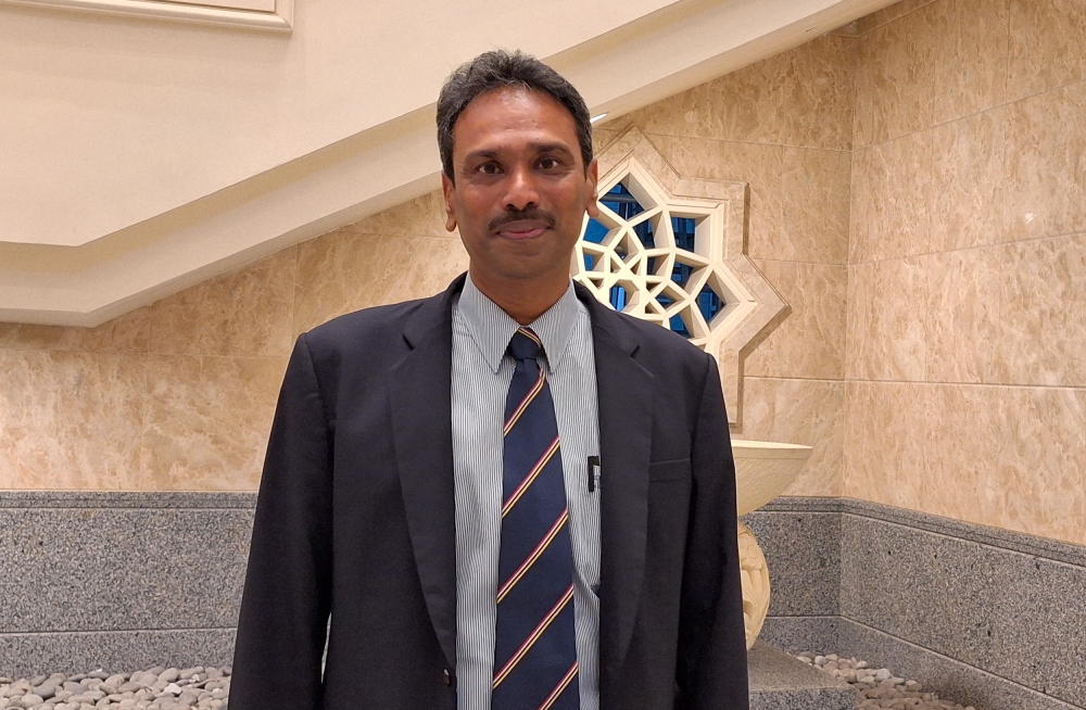 File photo of retired Senior Assistant Commissioner Rajagopal Ramadhass, the 11th defence witness in Datuk Seri Najib Razak's 1MDB trial, at the Palace of Justice in Putrajaya March 5, 2025. — Picture by by Ida Lim