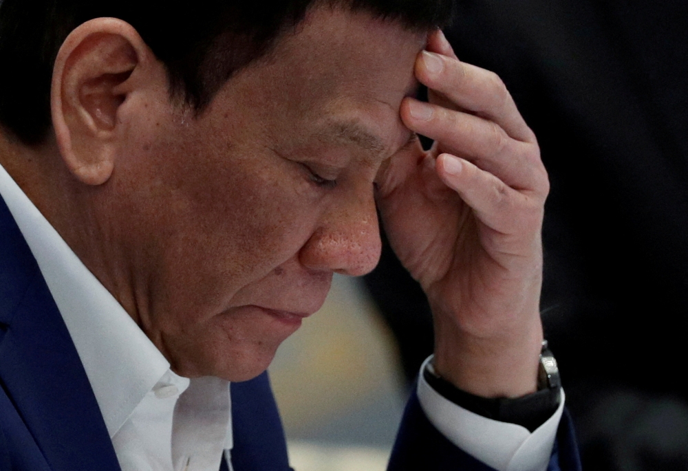 File picture of Philippine President Rodrigo Duterte attending a plenary session during the 34th Asean Summit in Bangkok, Thailand, June 22, 2019. Duterte was taken into custody by the ICC on Wednesday following his arrest in Manila on murder charges linked to his “war on drugs” in which thousands of purported dealers and users were killed. — Reuters pic