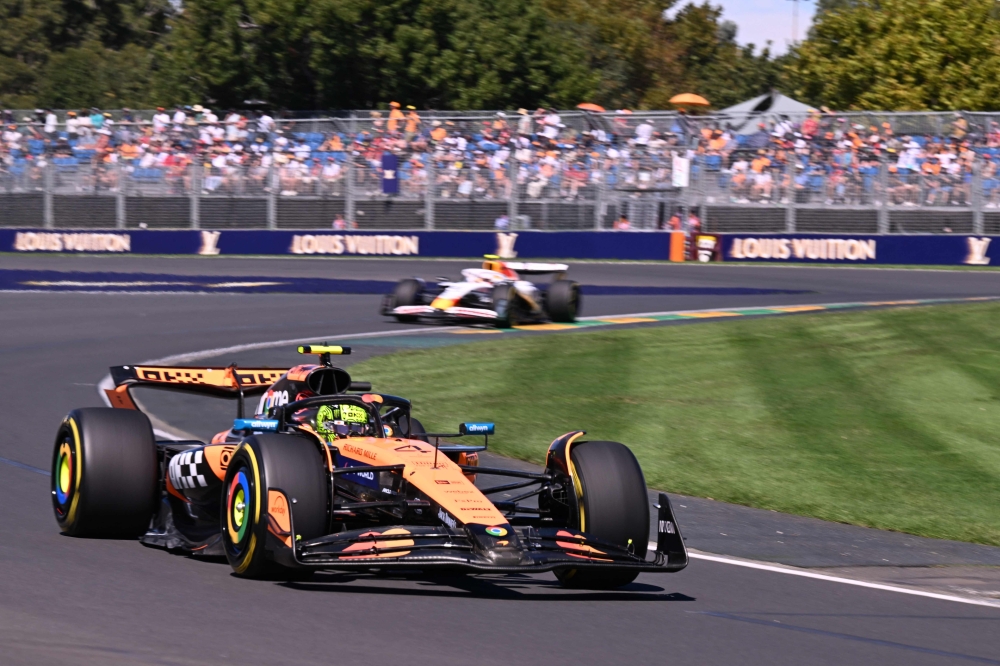 McLaren's British driver Lando Norris drives during the first practice session of the Formula One Australian Grand Prix at the Albert Park Circuit in Melbourne on March 14, 2025. — AFP pic