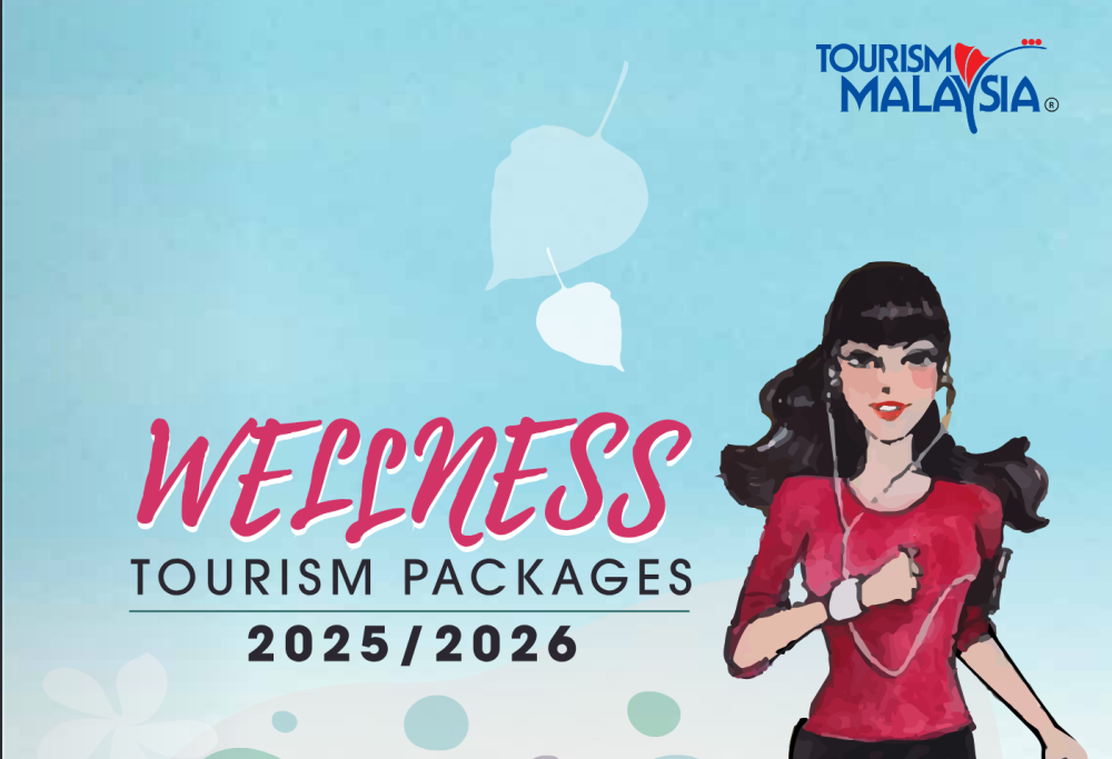A screen capture shows the cover of Tourism Malaysia’s brochure promoting its wellness packages for 2025 and 2026.
