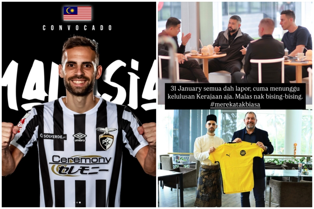 Portuguese club Portimonense S.C claimed that their midfielder Hector Hevel has been chosen to join Harimau Malaya. — Picture from Instagram/Portimonense and HRH Crown Prince of Johor
