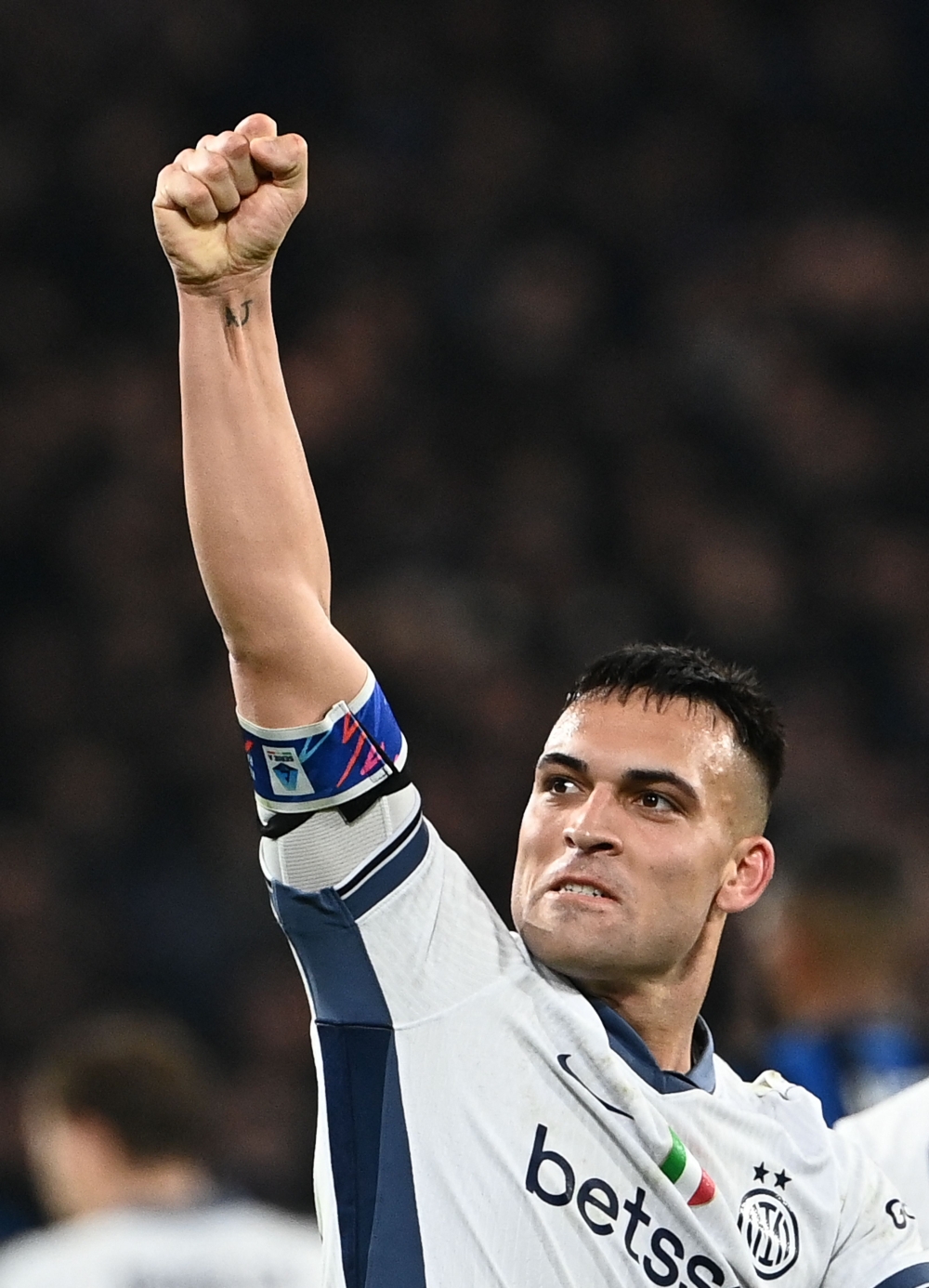 Inter Milan's Argentine Lautaro Martinez celebrates scoring his team's second goal during yesterday's Italian Serie A football match against Atlanta. — AFP pic