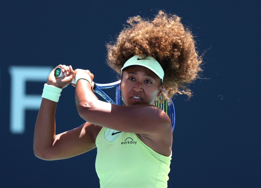 Naomi Osaka recorded her first match win since she reached the third round of the Australian Open. — AFP pic