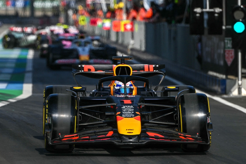 Red Bull Racing's Dutch driver Max Verstappen drives out of the pit lane during the sprint qualifying session of the Formula One Chinese Grand Prix at the Shanghai International Circuit. — AFP pic