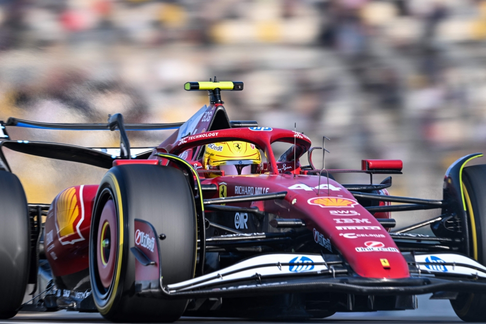 Ferrari's British driver Lewis Hamilton drives during the sprint qualifying session of the Formula One Chinese Grand Prix at the Shanghai International Circuit in Shanghai today. — AFP pic