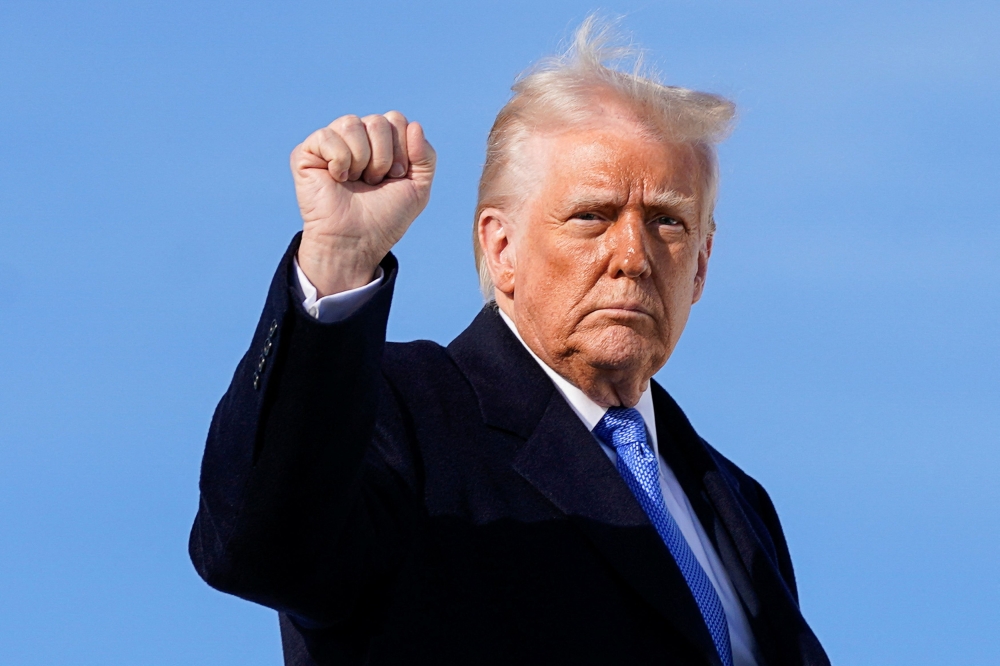 The Republican president also said that he plans to speak with Chinese President Xi Jinping, but did not say when. — Reuters pic