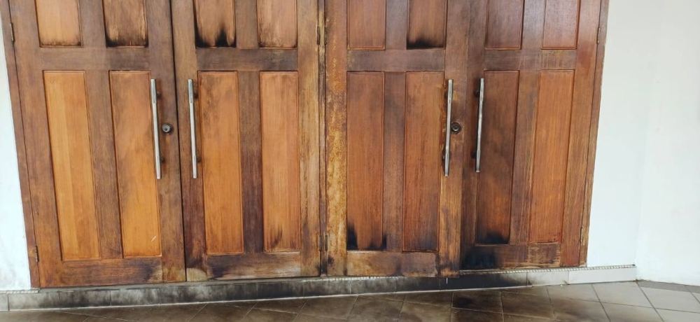 Police have arrested a local man in his thirties in connection with an attempted arson at St Dominic and the Rosary Church in Taman Tunku here. — The Borneo Post pic