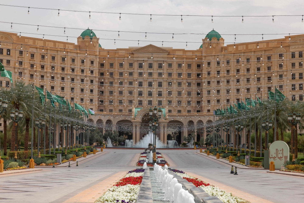 A picture taken on March 23, 2025 shows a view of the Ritz-Carlton hotel in Riyadh where talks are underway with US mediation to try to reach a ceasefire in the Russia Ukraine war. US and Ukrainian officials were meeting in Saudi Arabia on March 23 for talks on a partial ceasefire in the war with Russia. — AFP pic
