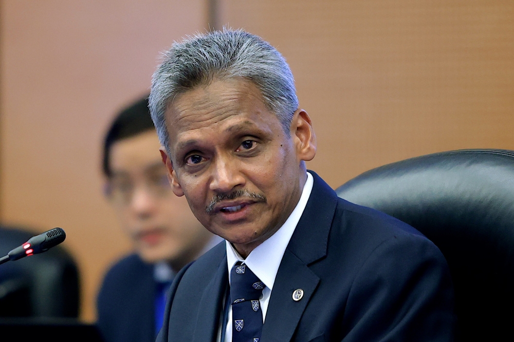 Bank Negara Malaysia governor Datuk Seri Abdul Rasheed Ghaffour speaking at the launch of BNM’s Economic and Monetary Review 2024. — Picture by Firdaus Latif