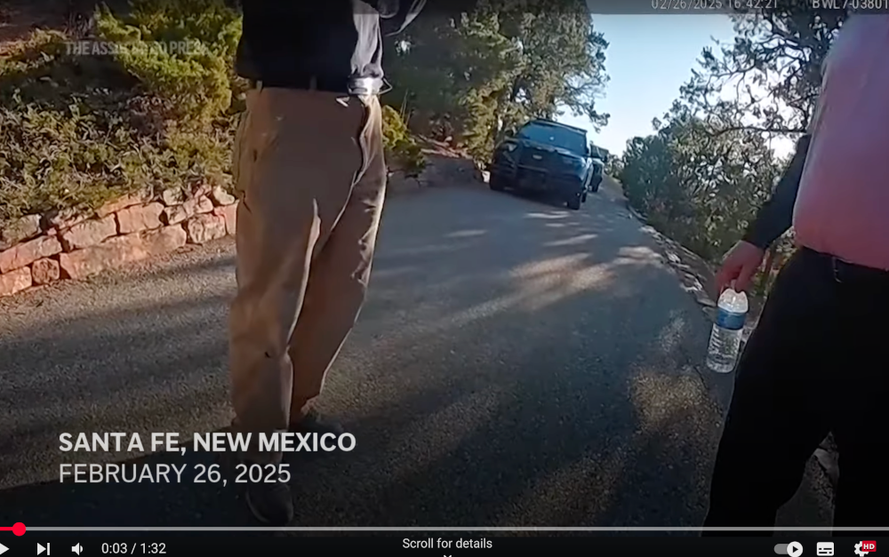 The footage shows deputies speaking with two workers who had called authorities after seeing someone lying on the floor inside the home, according to a report published by the Associated Press today.