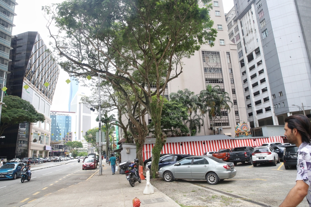 The area around Dewi Sri Pathrakaliamman Temple in Jalan Munshi Abdullah nearby the Masjid India area. March 20, 2025. — Picture by Choo Choy May .
