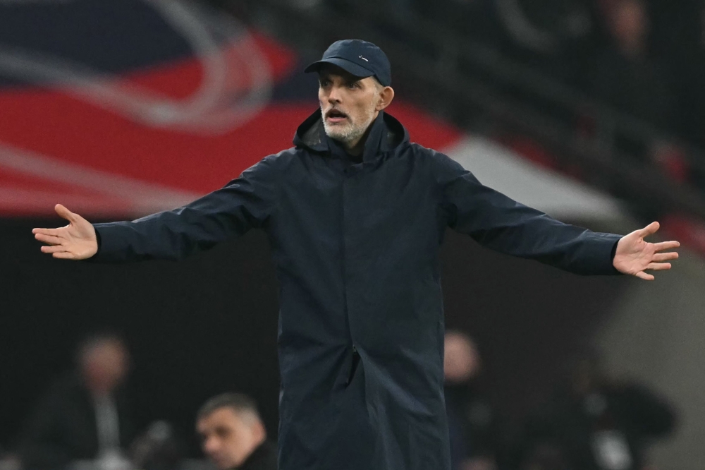England's German head coach Thomas Tuchel gestures on the touchline during the 2026 World Cup Group K qualifier football match between England and Latvia, at Wembley stadium, in London March 24, 2025.  — AFP pic