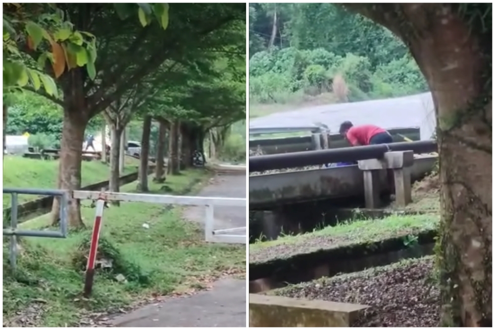 Screengrabs of viral Facebook videos showing the cable theft attempt and explosion.