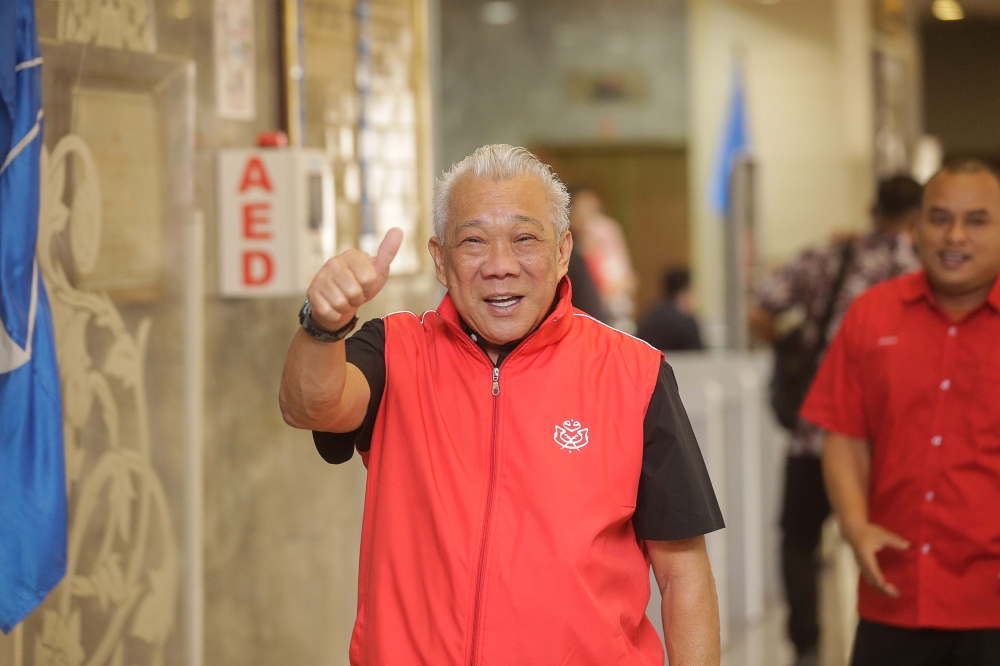 Sabah Umno chief Datuk Seri Bung Moktar Radin said Datuk Shahelmey Yahya was never considered to contest the state election. —- Picture by Sayuti Zainudin