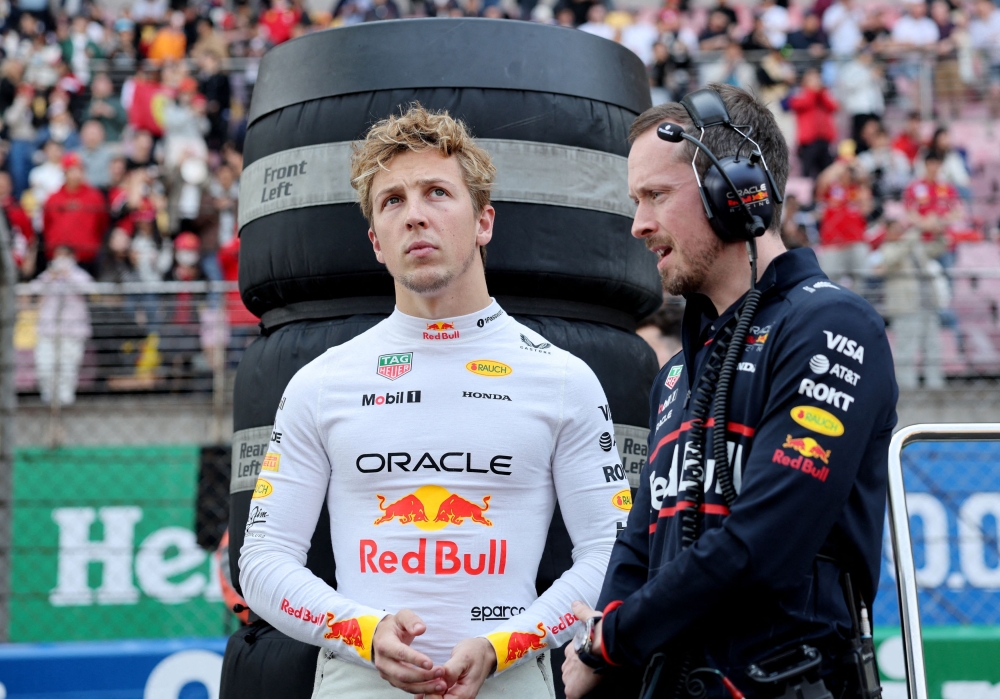 Red Bull’s Liam Lawson is seen before the sprint race at the Formula One Chinese Grand Prix in Shanghai March 22, 2025. — Reuters pic