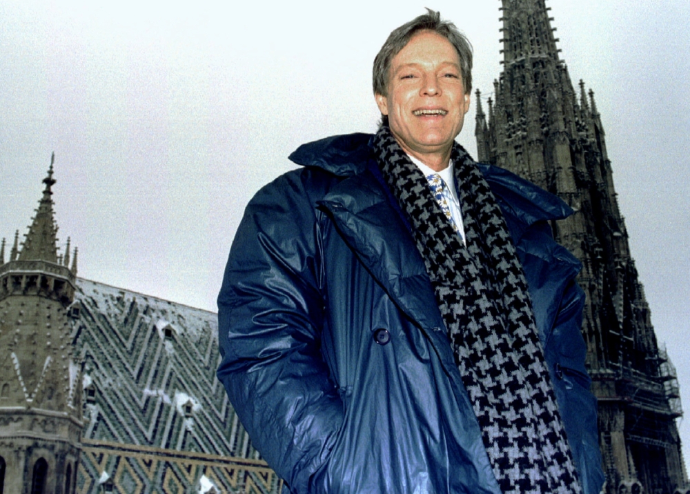 US actor Richard Chamberlain poses in front of the St. Stephans cathedral during a photo call in Vienna. — Reuters pic