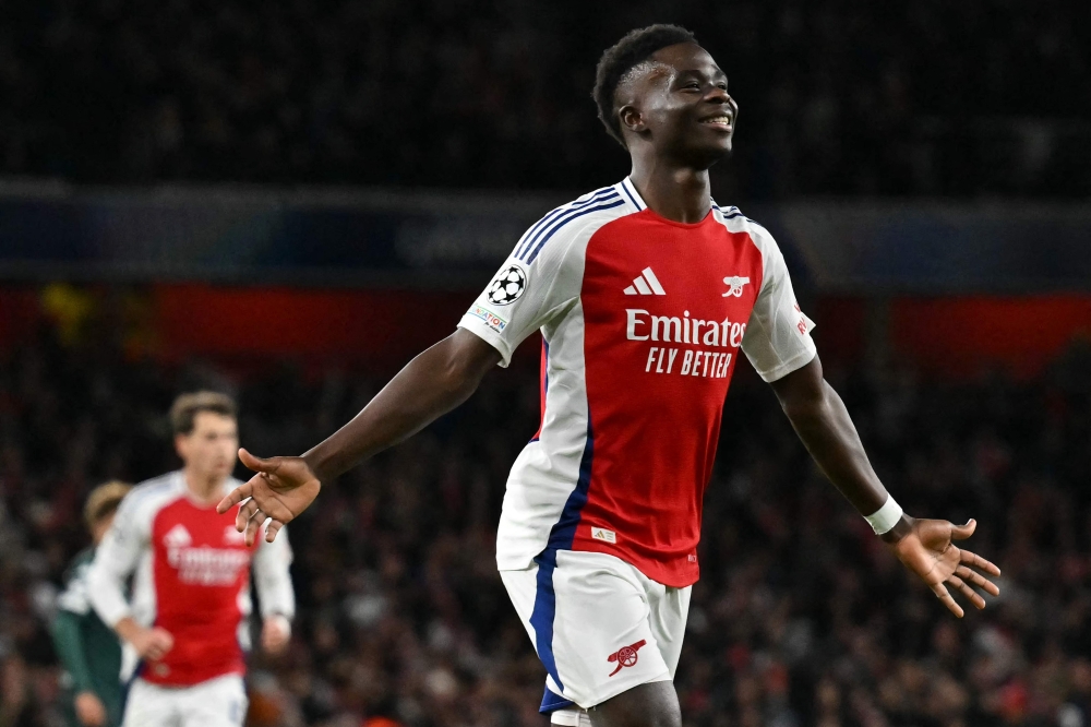 Bukayo Saka is ‘ready to go’ for Arsenal after three months out with a hamstring injury, manager Mikel Arteta said on Monday. — AFP pic