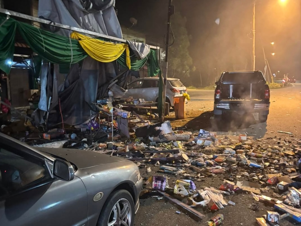 The aftermath of the incident that saw four hospitalised early this morning. — Picture via Facebook