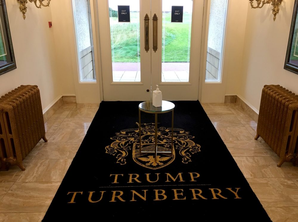 General view of the entrance to the clubhouse at Trump Turnberry golf resort in Turnberry, Scotland, Britain October 3, 2020. — Reuters pic