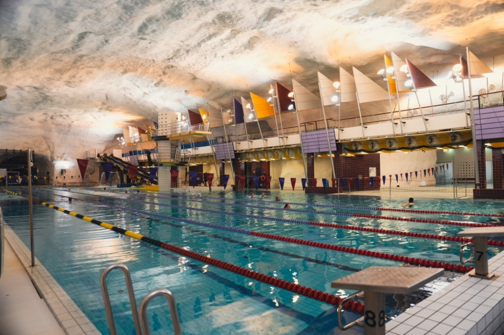 The Itakeskus underground swimming pool is pictured in Helsinki March 27, 2025. — AFP pic