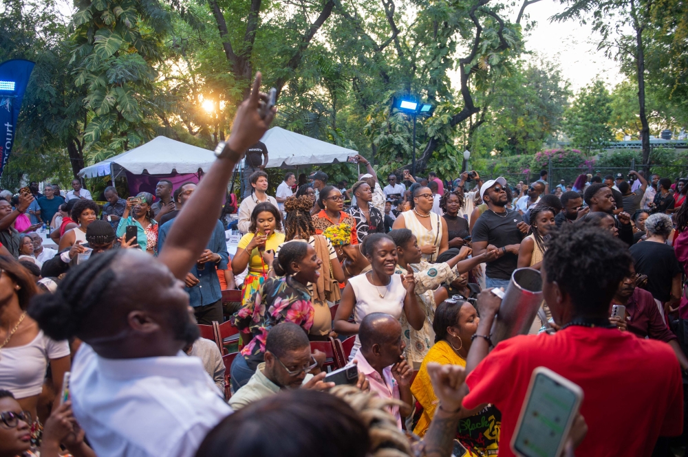 People dance during the PapJazz International Jazz Festival at the Karibe Hotel in Port-au-Prince, Haiti, on April 6, 2025. — AFP pic