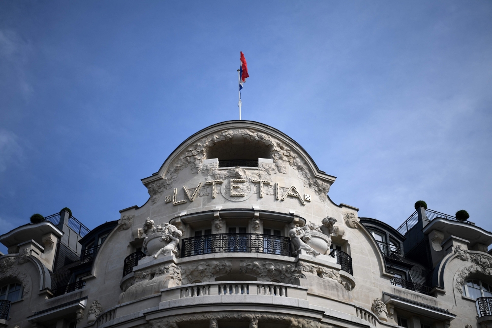 This photograph taken on April 20, 2020, shows the closed luxury hotel Lutetia in Paris, on the 36th day of a strict lockdown aimed at curbing the spread of the Covid-19 pandemic, caused by the novel coronavirus. — AFP pic