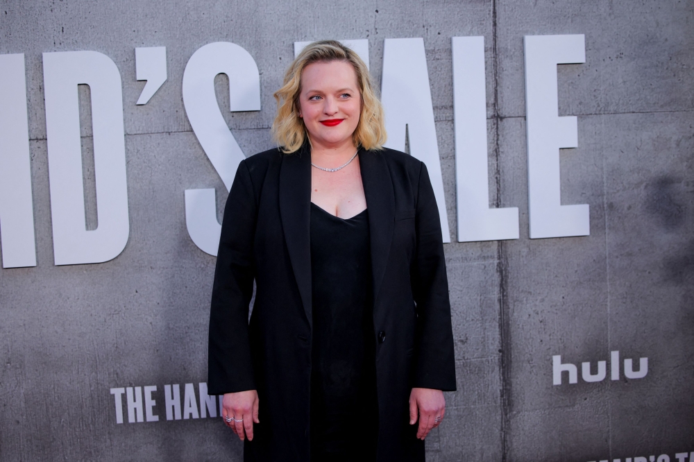 Cast member Elisabeth Moss poses at the premiere for the sixth season of the television series 'The Handmaid's Tale' at the TCL Chinese Theatre in Los Angeles, California, April 2, 2025. — Reuters pic