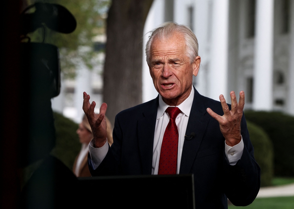 Senior trade adviser Peter Navarro attends an interview with CNN, at the White House, in Washington April 10, 2025. — Reuters pic
