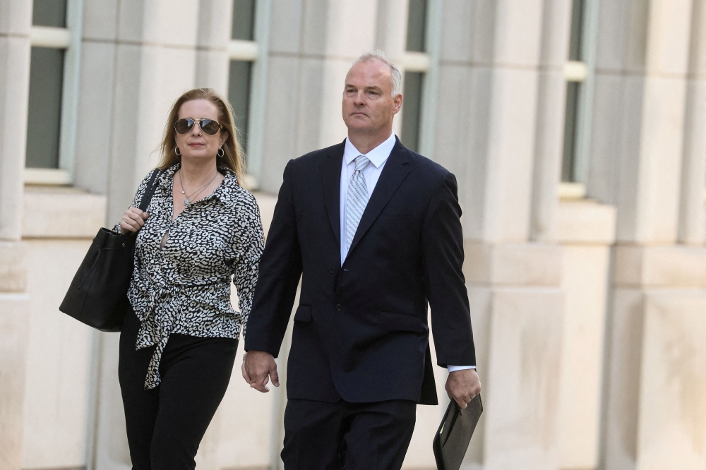 Michael McMahon, a retired NYPD sergeant working as a private investigator, arrives for the start of his trial on charges related to a global repatriation campaign by Chinese law enforcement known as ‘Operation Fox Hunt,’ at Brooklyn federal court in Brooklyn, New York May 31, 2023. — Reuters pic  