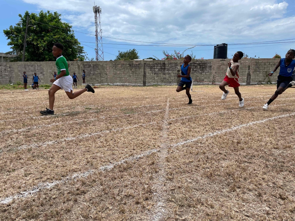 Children compete at the Richmond Park Sports Complex in Kingston April 5, 2025. — AFP pic